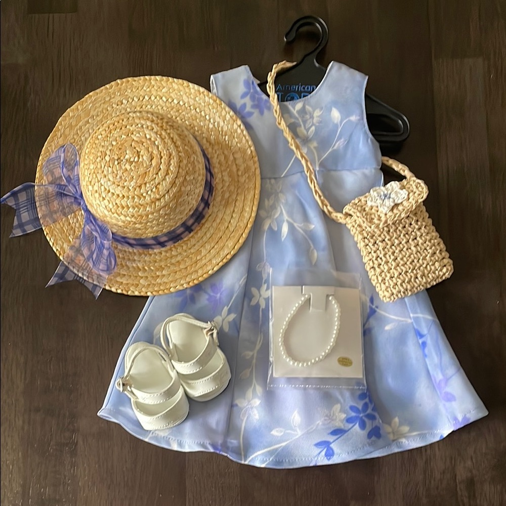 American Girl Kirsten Larsen retired Floral Summer Dress Set with Accessories